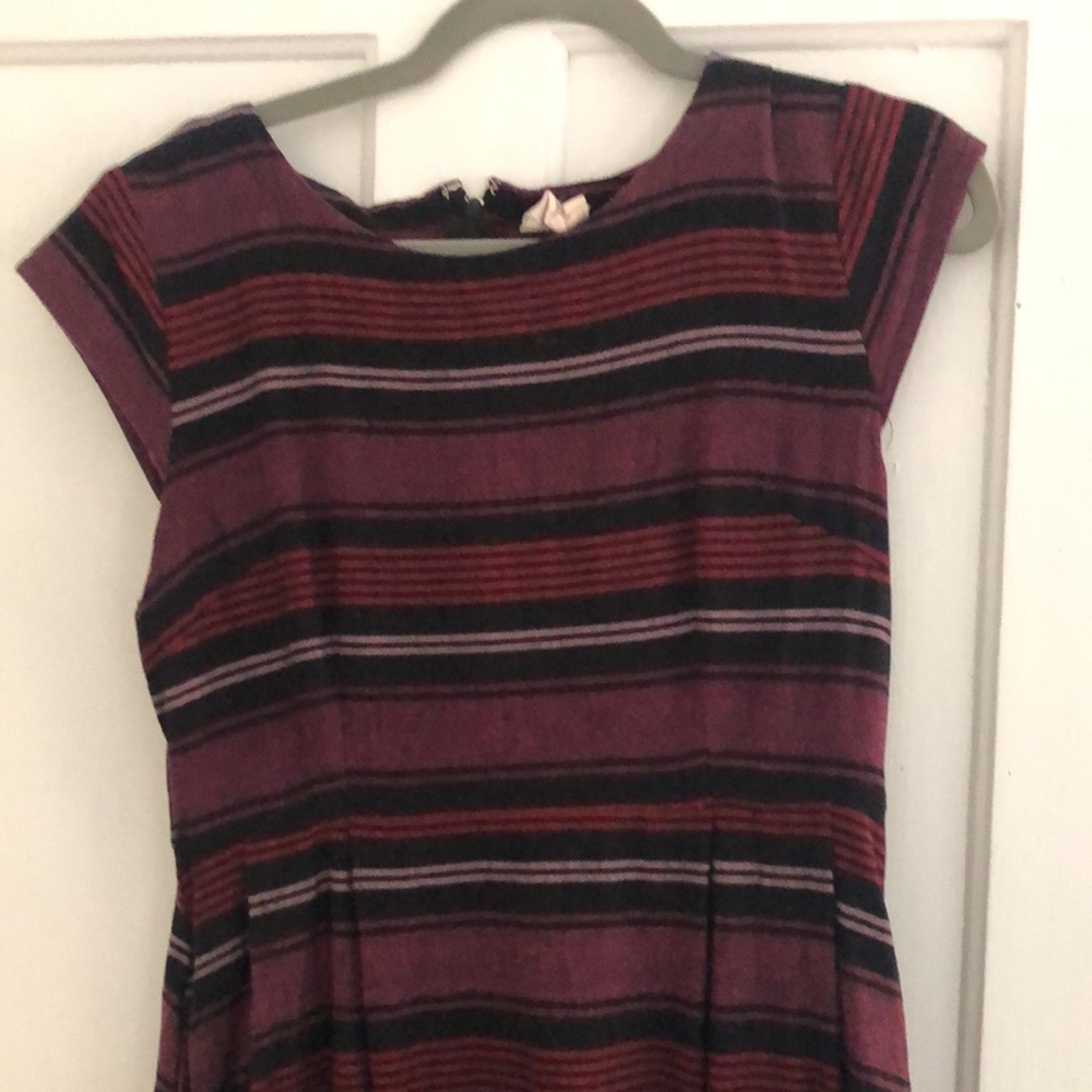 Mata traders Devonshire plum stripe dress — size medium